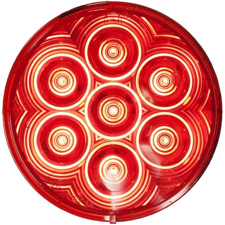 Peterson Stop Turn Tail Light LED Bulb Round Red Lens 4 Diameter With Grommet And 431491 Plug V826KR-7